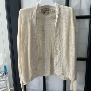 Anthro field flower 🌺 crochet open knit cardigan